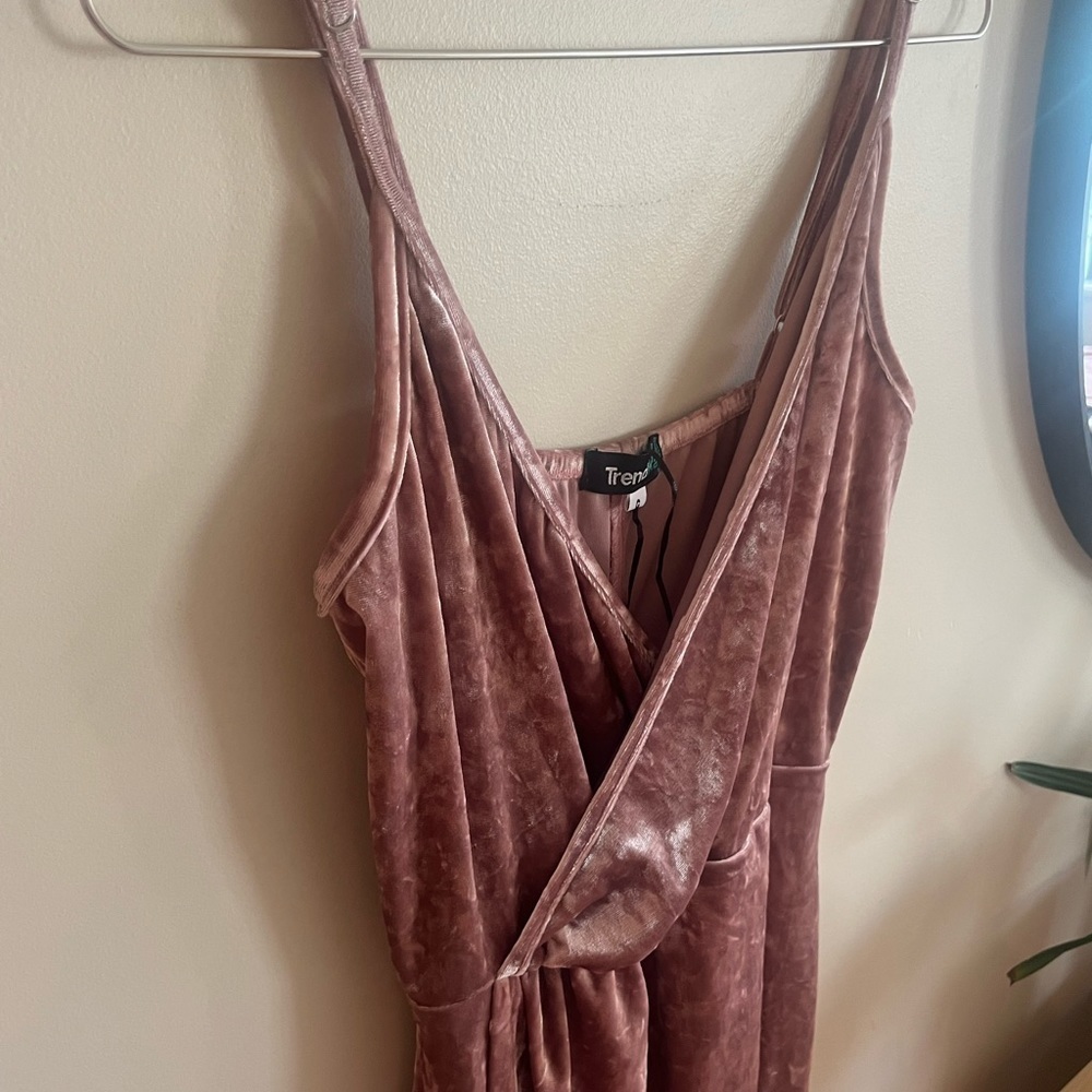 Pink Velvet Midi Dress - Picture 6 of 11